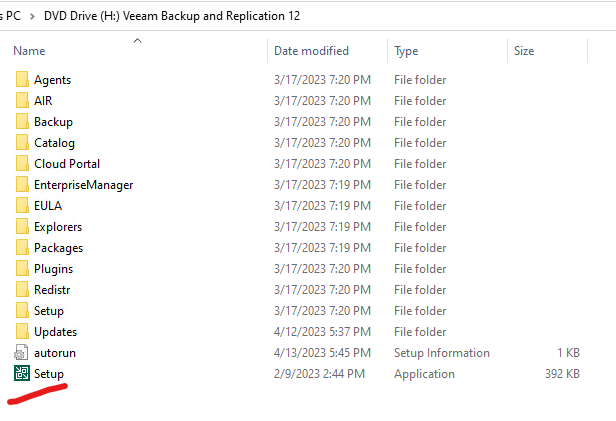 mount ISO file ของ veeam v12